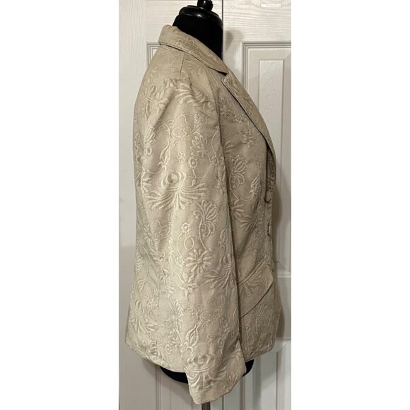 Women's Judith Hart Collection Tan Color Jacket Blazer 100% Cotton Size 10 - Picture 4 of 16